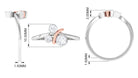 Natural Bezel Set Diamond 3 Stone Promise Ring Natural - ( HI-SI ) - Rosec Jewels