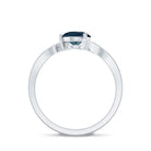 6X8mm Pear Shape London Blue Topaz Solitaire Ring with Bypass Shank AAA - Rosec Jewels