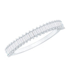 Natural Baguette Diamond Half Eternity Ring for Anniversary Natural - ( HI-SI ) - Rosec Jewels