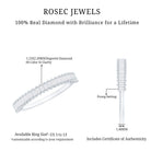 Natural Baguette Diamond Half Eternity Ring for Anniversary Natural - ( HI-SI ) - Rosec Jewels