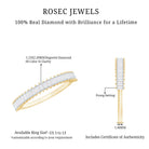 Natural Baguette Diamond Half Eternity Ring for Anniversary Natural - ( HI-SI ) - Rosec Jewels