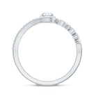 Vintage Style Diamond Engagement Ring with Bypass Shank Natural - ( HI-SI ) - Rosec Jewels