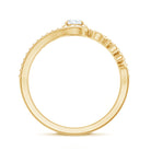 Vintage Style Diamond Engagement Ring with Bypass Shank Natural - ( HI-SI ) - Rosec Jewels
