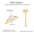 Certified Real Diamond Cluster Ring with Halo Natural - ( HI-SI ) - Rosec Jewels
