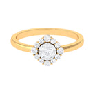 Natural Diamond Classic Engagement Ring with Halo Natural - ( HI-SI ) - Rosec Jewels