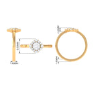 Natural Diamond Classic Engagement Ring with Halo Natural - ( HI-SI ) - Rosec Jewels