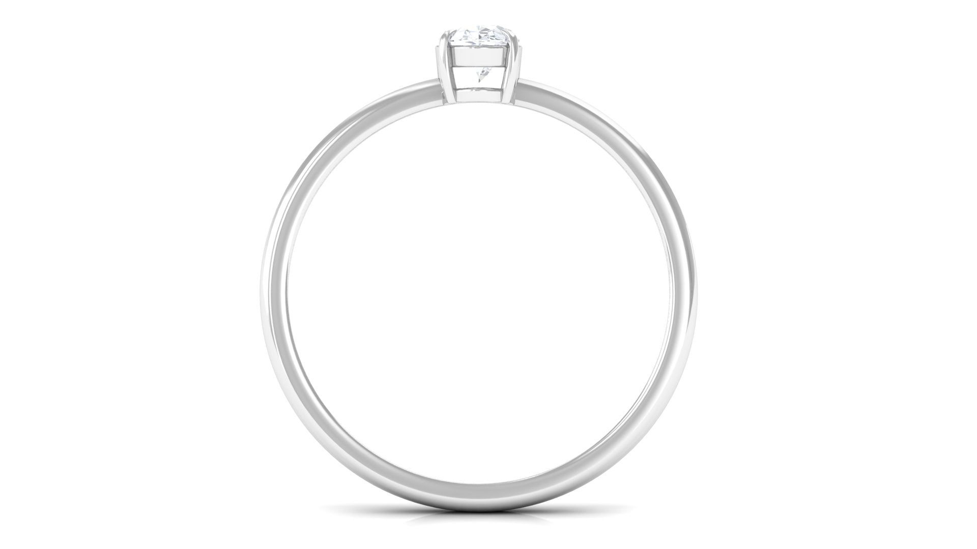 Natural Oval Diamond Solitaire Promise Ring with Certificate Natural - ( HI-SI ) - Rosec Jewels