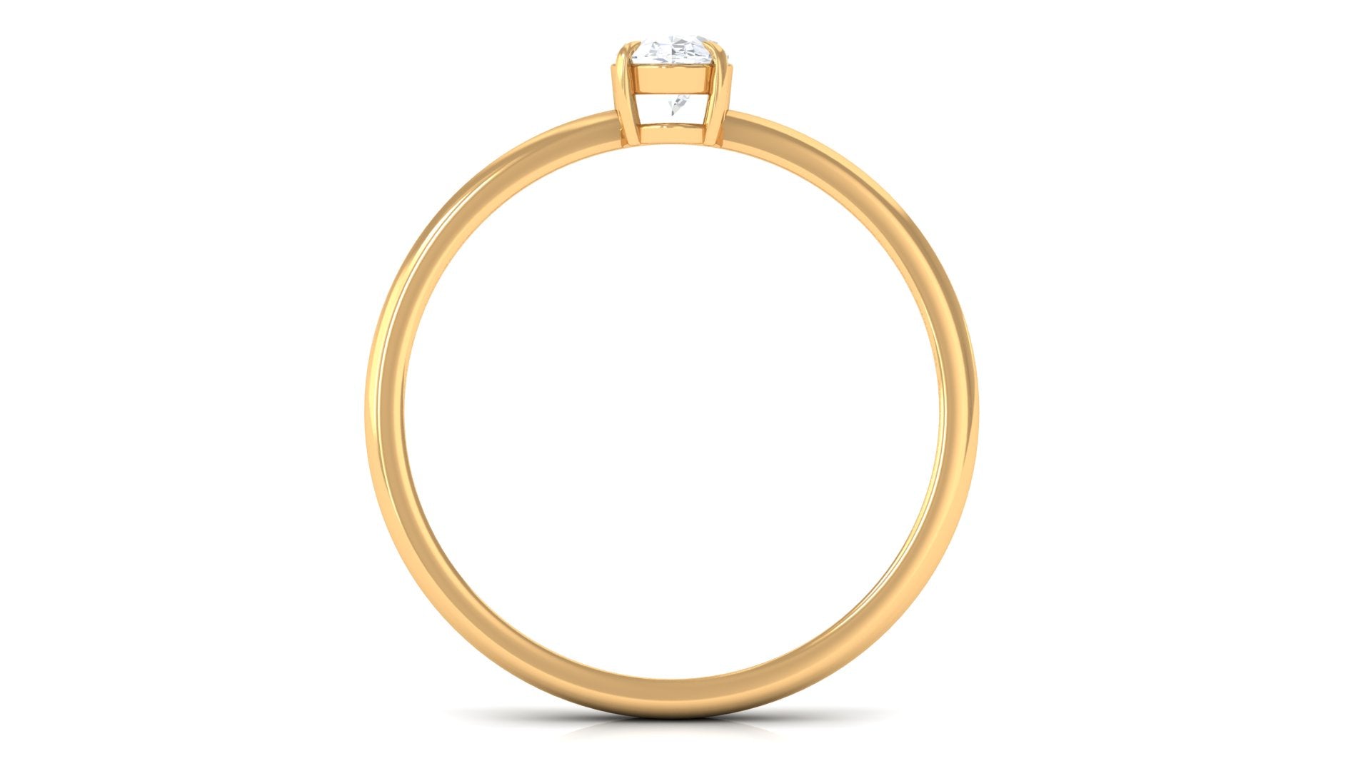 Natural Oval Diamond Solitaire Promise Ring with Certificate Natural - ( HI-SI ) - Rosec Jewels