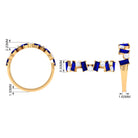 Genuine Baguette Blue Sapphire Half Eternity Ring with Diamond AAA - Rosec Jewels