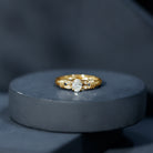 Natural Oval Cut Diamond Solitaire Engagement Ring Natural - ( HI-SI ) - Rosec Jewels
