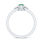Natural Bezel Set 5mm Emerald Flower Engagement Ring with Diamond AAA - Rosec Jewels