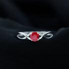 Rosec Jewels-Natural 0.6 Carat Ruby Promise Ring with Crossover Shank