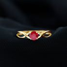 Rosec Jewels-Natural 0.6 Carat Ruby Promise Ring with Crossover Shank