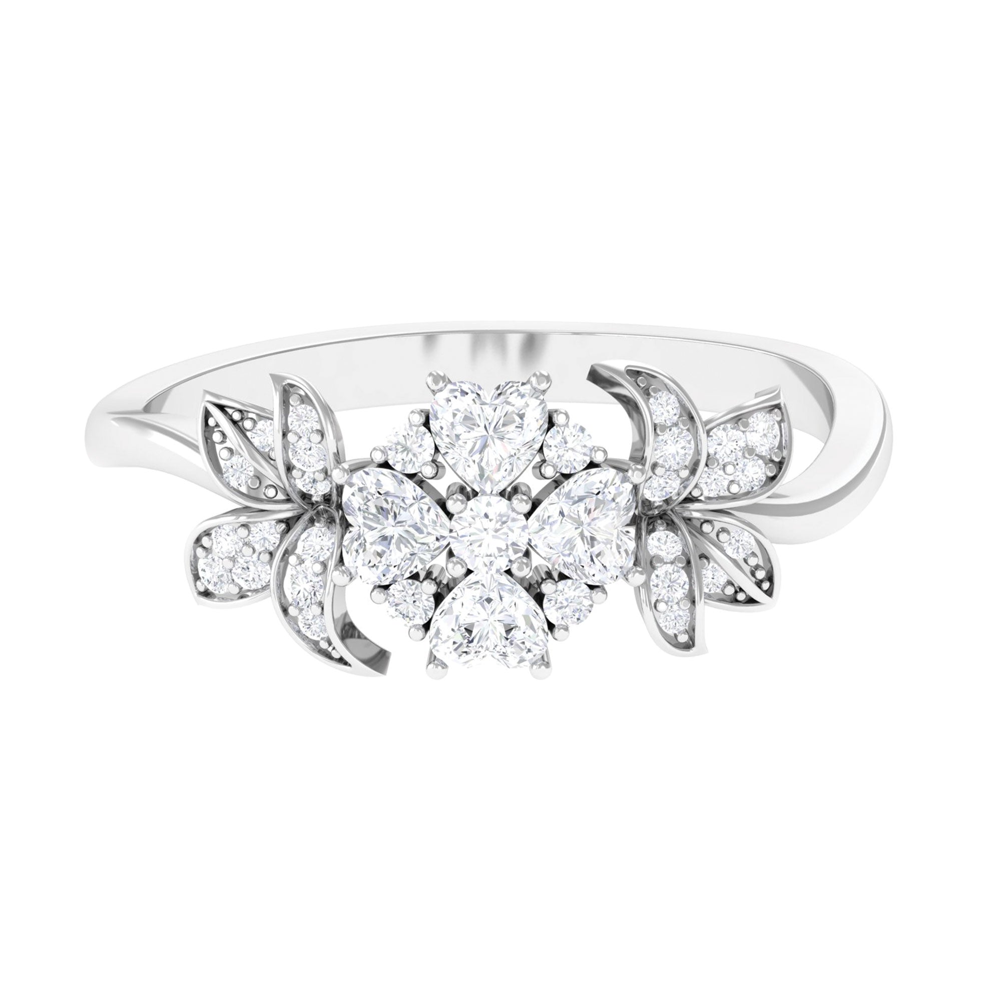 Nature Inspired Diamond Engagement Ring for Women Natural - ( HI-SI ) - Rosec Jewels