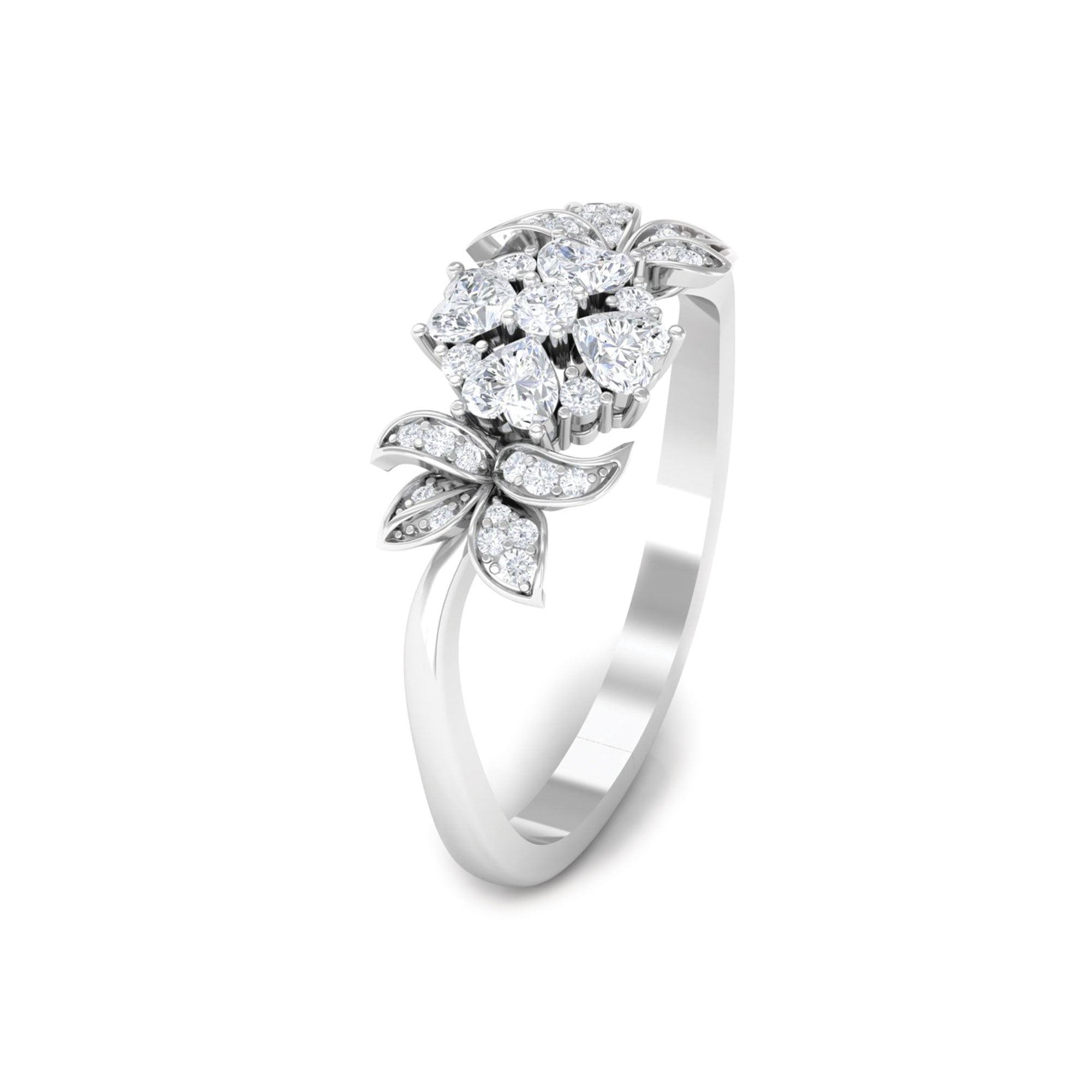 Nature Inspired Diamond Engagement Ring for Women Natural - ( HI-SI ) - Rosec Jewels