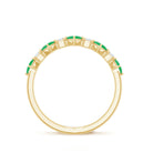 Certified Real Princess Cut Emerald Half Eternity Anniversary Ring AAA - Rosec Jewels