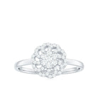 Certified Natural Diamond Flower Engagement Ring in Illusion Set Natural - ( HI-SI ) - Rosec Jewels