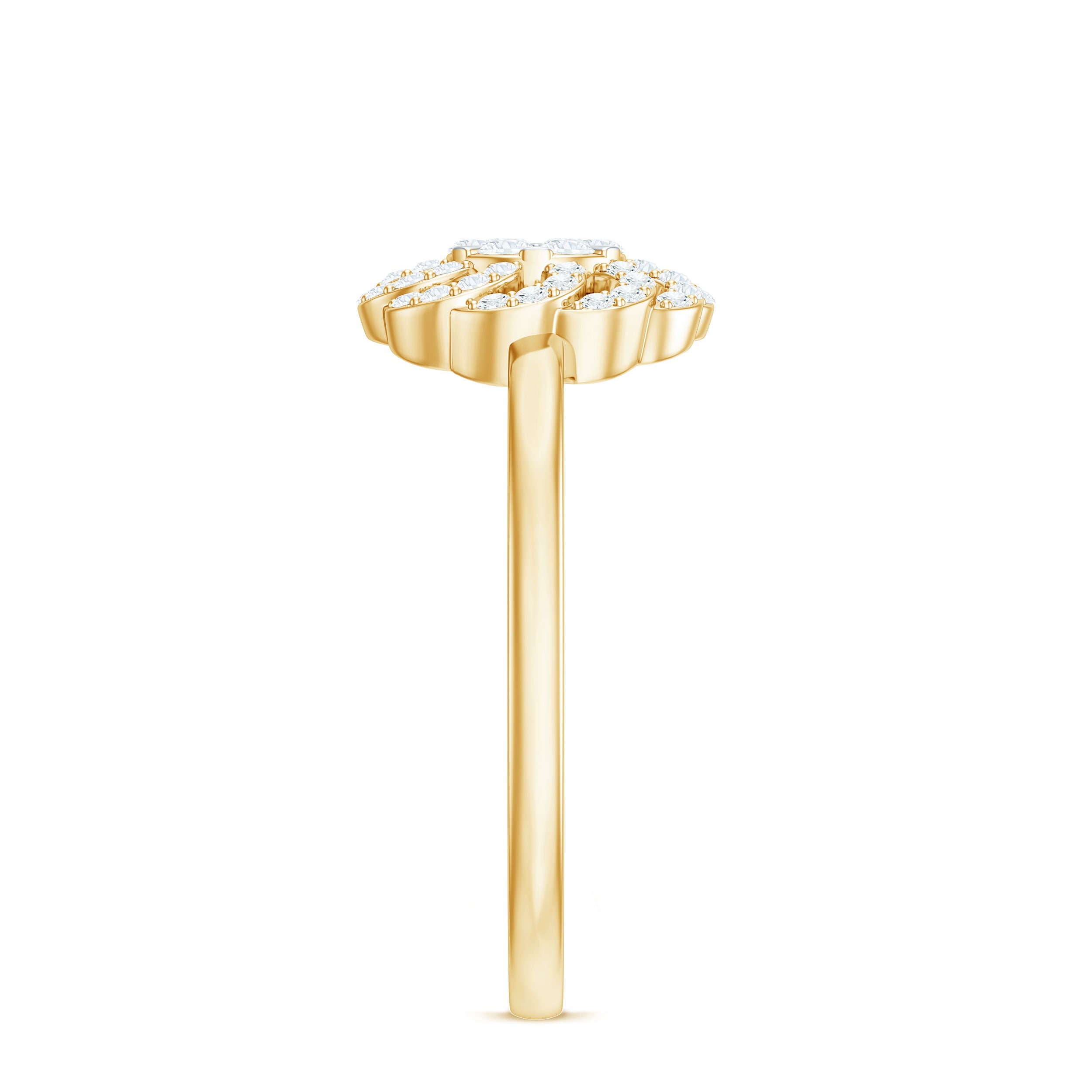 Certified Natural Diamond Flower Engagement Ring in Illusion Set Natural - ( HI-SI ) - Rosec Jewels