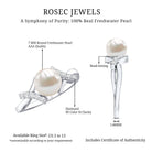 Freshwater Pearl Solitaire Crossover Engagement Ring with Diamond AAA - Rosec Jewels