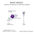 Rosec Jewels-Natural Amethyst Engagement Ring with Diamond Infinity Knot