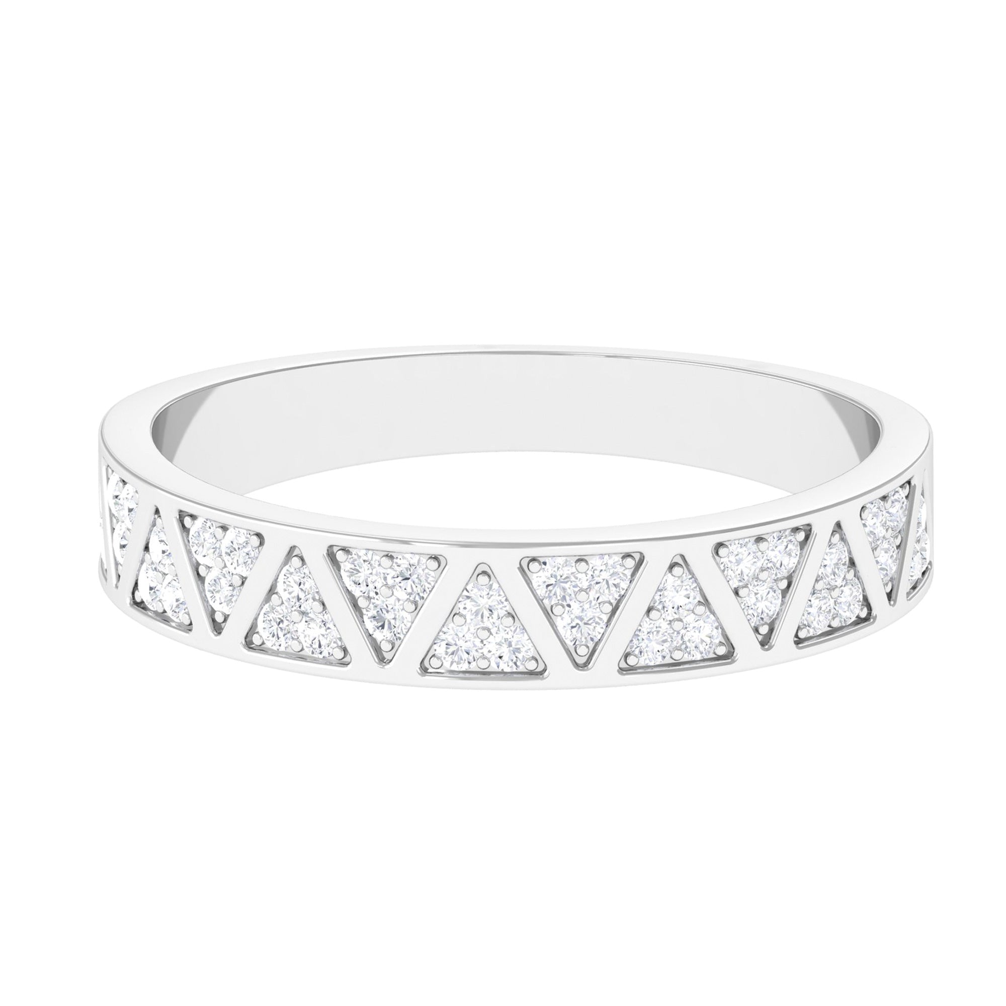 Certified Natural Diamond Wedding Band Ring for Women Natural - ( HI-SI ) - Rosec Jewels
