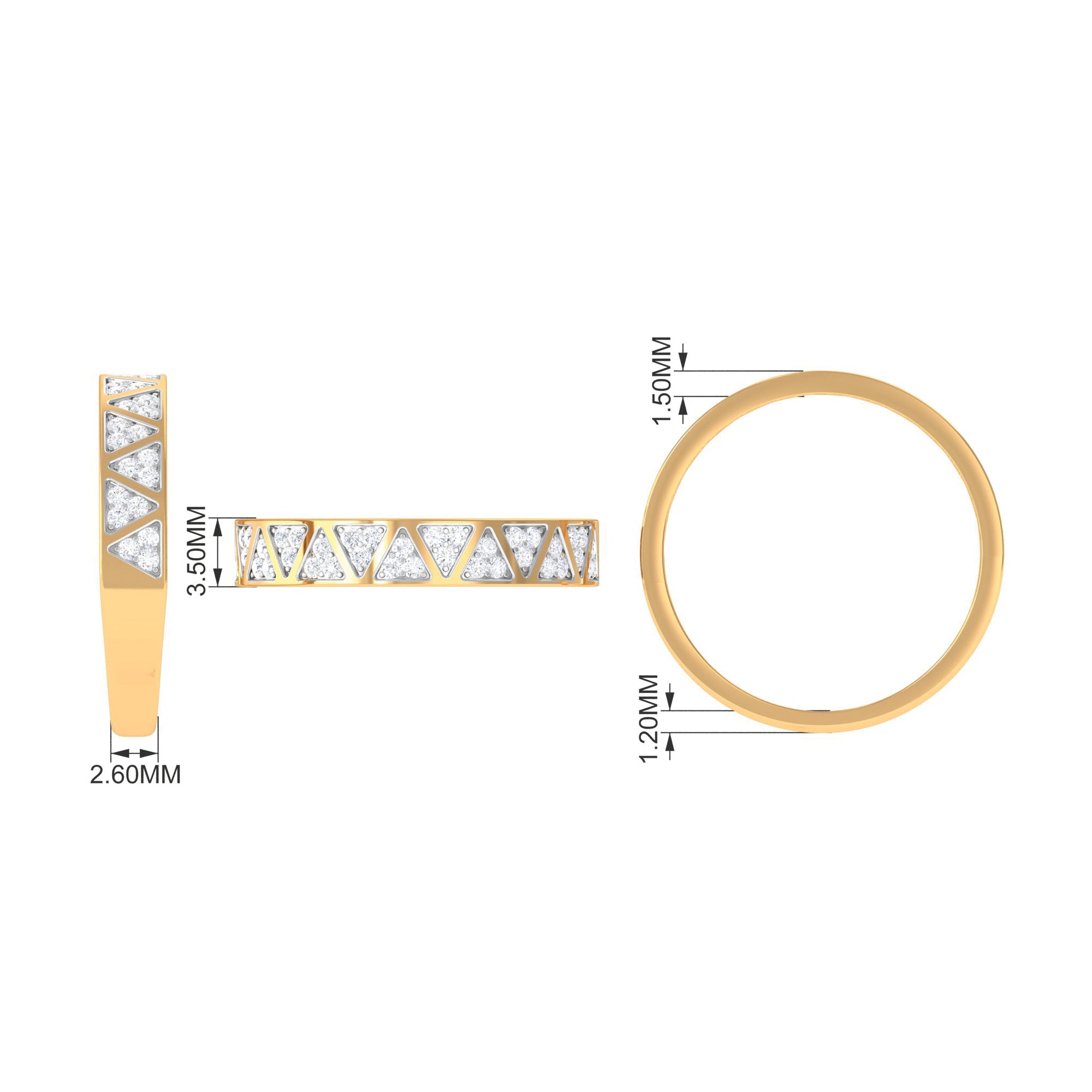 Certified Natural Diamond Wedding Band Ring for Women Natural - ( HI-SI ) - Rosec Jewels