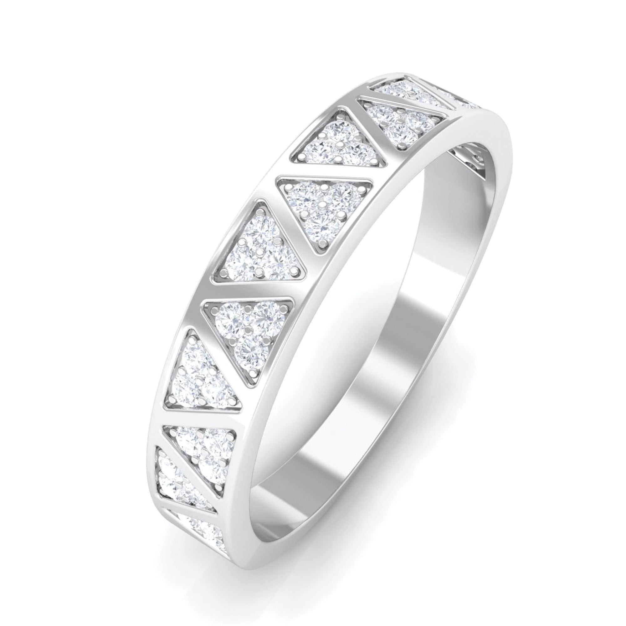 Certified Natural Diamond Wedding Band Ring for Women Natural - ( HI-SI ) - Rosec Jewels