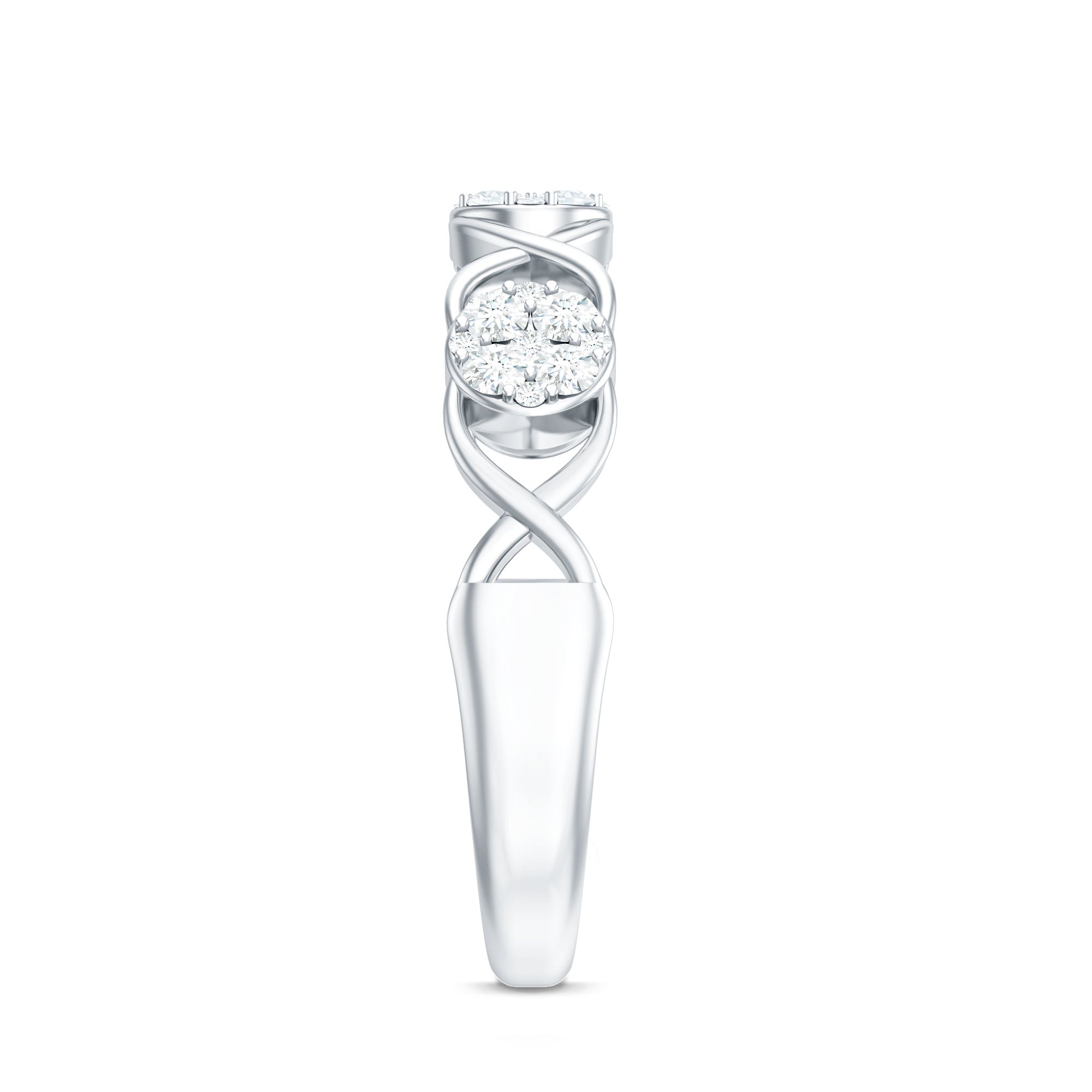 Rosec Jewels-Natural Diamond Infinity Band Ring with Certificate
