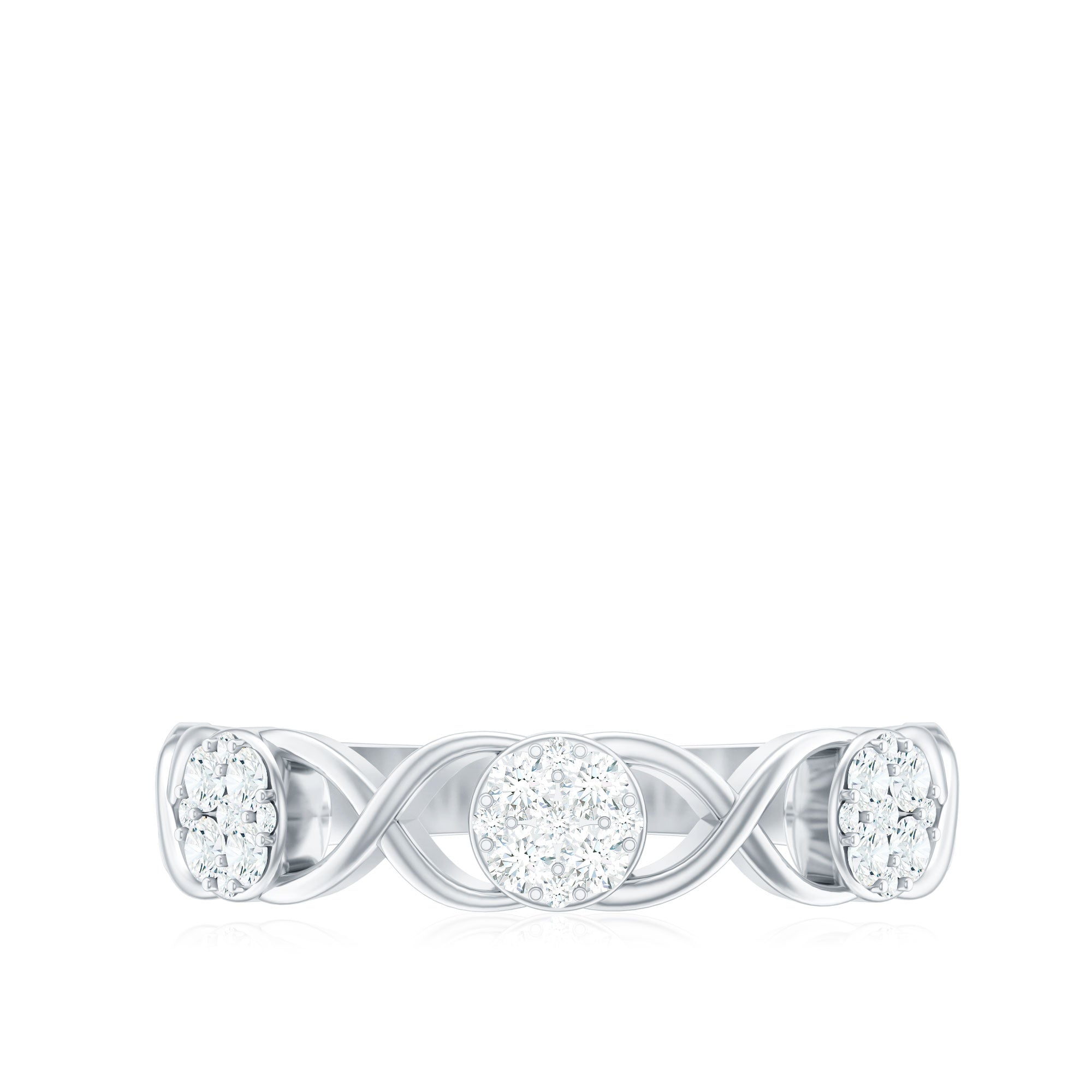 Rosec Jewels-Natural Diamond Infinity Band Ring with Certificate