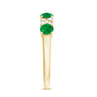 Natural Emerald Diamond Half Eternity Anniversary Band with Certificate AAA - Rosec Jewels