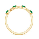 Natural Emerald Diamond Half Eternity Anniversary Band with Certificate AAA - Rosec Jewels