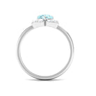 Real Round Aquamarine and Diamond Flower Engagement Ring with Certificate AAA - Rosec Jewels