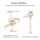Freshwater Pearl Solitaire Bypass Engagement Ring with Diamond Accent AAA - Rosec Jewels
