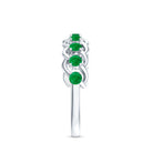 Genuine Green Emerald Braided Half Eternity Band AAA - Rosec Jewels
