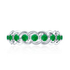 Genuine Green Emerald Braided Half Eternity Band AAA - Rosec Jewels
