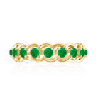 Genuine Green Emerald Braided Half Eternity Band AAA - Rosec Jewels