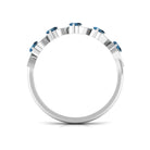 Baguette London Blue Topaz and Diamond Designer Eternity Band AAA - Rosec Jewels