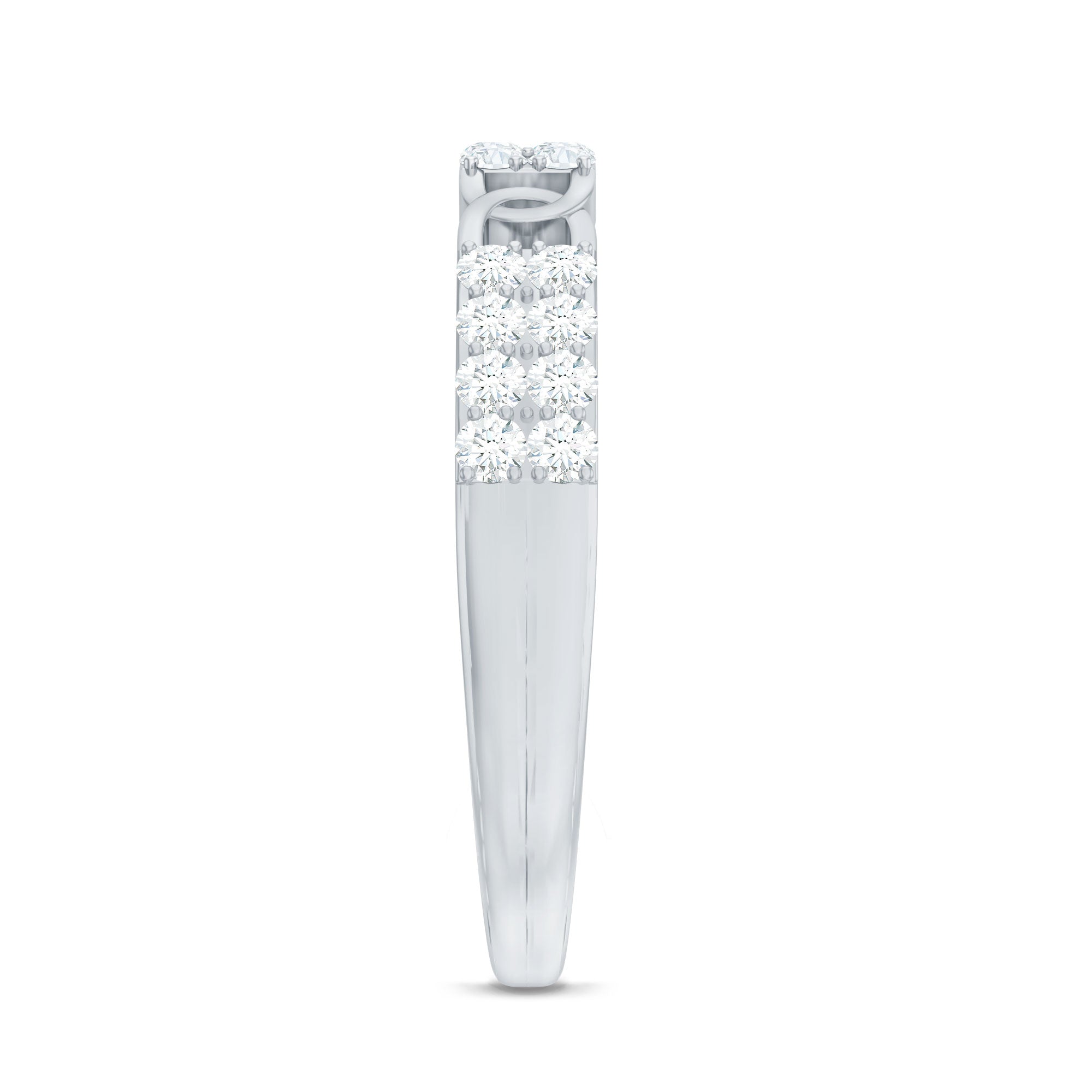Certified Natural Diamond Interlock Half Eternity Band Ring Natural - ( HI-SI ) - Rosec Jewels