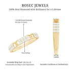 Certified Natural Diamond Interlock Half Eternity Band Ring Natural - ( HI-SI ) - Rosec Jewels