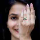 Natural Emerald Diamond Antique Looking Engagement Ring AAA - Rosec Jewels