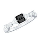 Rosec Jewels-Genuine Black Onyx and Diamond Half Eternity Wedding Band