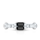 Rosec Jewels-Genuine Black Onyx and Diamond Half Eternity Wedding Band