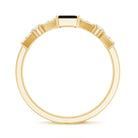 Rosec Jewels-Genuine Black Onyx and Diamond Half Eternity Wedding Band