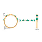 Natural Pear Shape Emerald Half Eternity Ring in East West Style AAA - Rosec Jewels