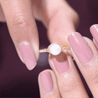 Cultured 2 Carat Freshwater Pearl Diamond Promise Ring with Celtic Knot AAA - Rosec Jewels