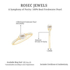 Cultured 2 Carat Freshwater Pearl Diamond Promise Ring with Celtic Knot AAA - Rosec Jewels