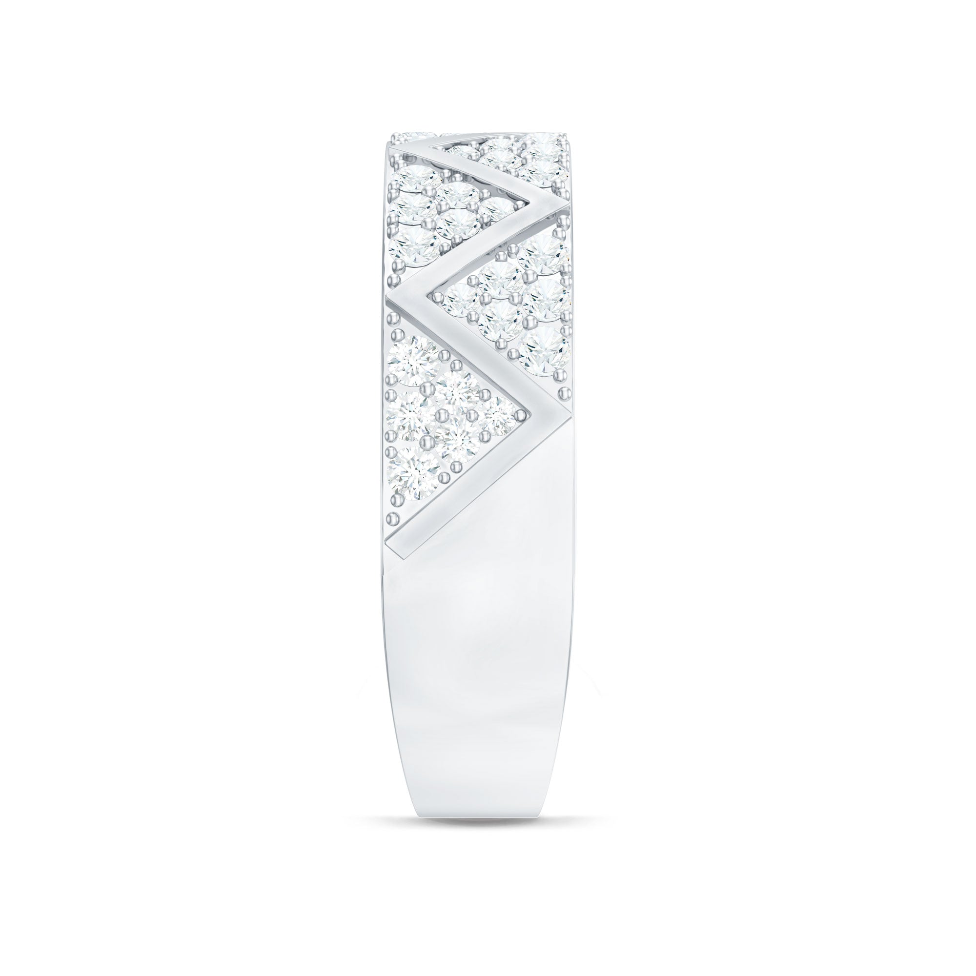 Certified Diamond Designer Wedding Band Ring Natural - ( HI-SI ) - Rosec Jewels