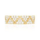 Certified Diamond Designer Wedding Band Ring Natural - ( HI-SI ) - Rosec Jewels