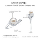 2 Carat Freshwater Pearl Bypass Engagement Ring with Diamond AAA - Rosec Jewels