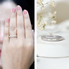 Baguette Cut Moissanite Half Eternity Wedding Band D-VS1 - Rosec Jewels